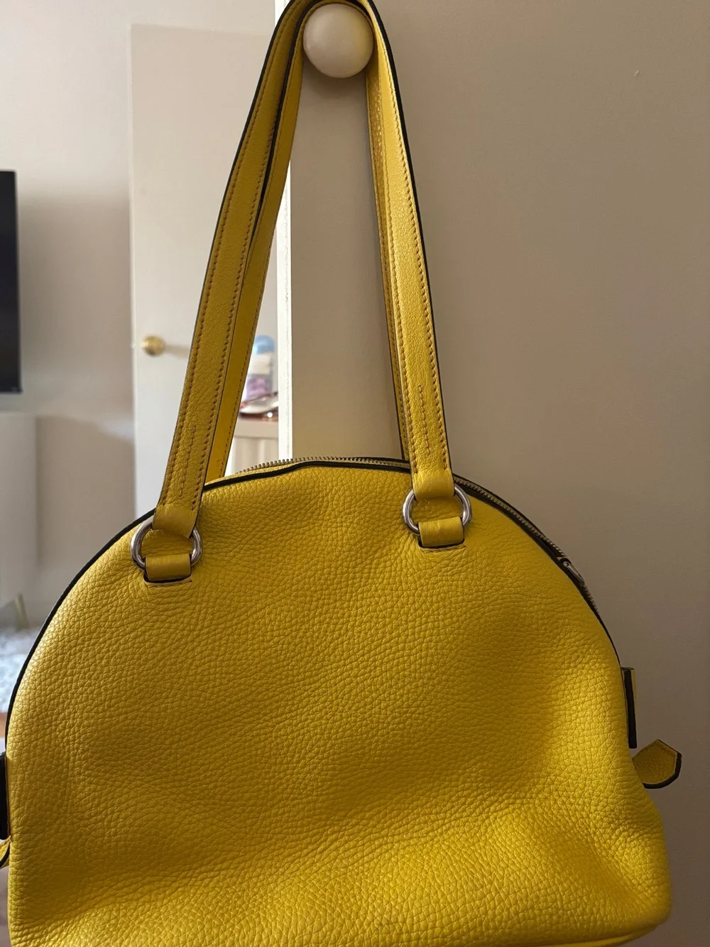 Zip Around Convertible Dome Satchel Vitello Daino Medium- Prada Bag